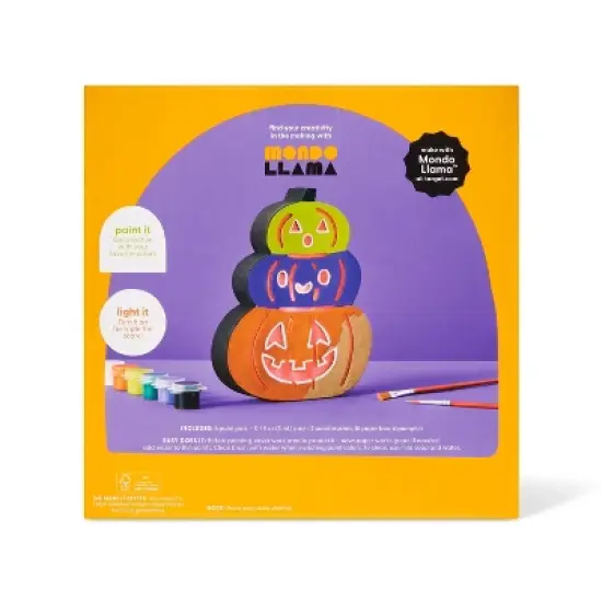 Halloween Craft Lit Paperboard Pumpkins Painting Kit - Mondo Llama&trade; image {3}