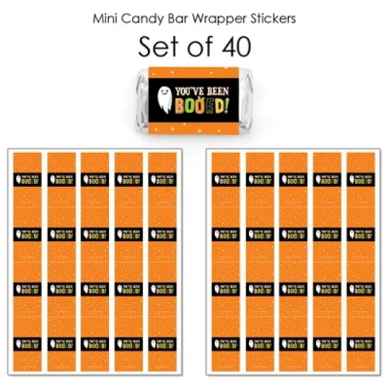Big Dot of Happiness You've Been Booed - Mini Candy Bar Wrapper Stickers - Ghost Halloween Party Small Favors - 40 Count image {2}