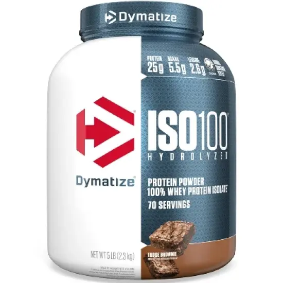Dymatize 100% Whey Isolate Protein Powder - Fudge Brownie image {5}