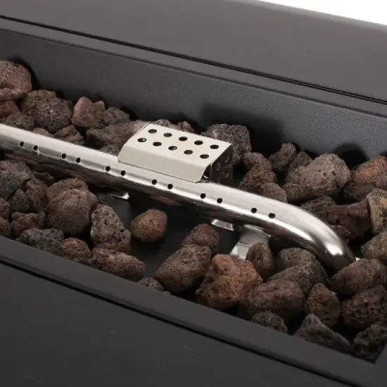 Shenandoah Outdoor 50000 BTU Rectangular Fire Pit Dark Gray/Wood - Christopher Knight Home image {8}