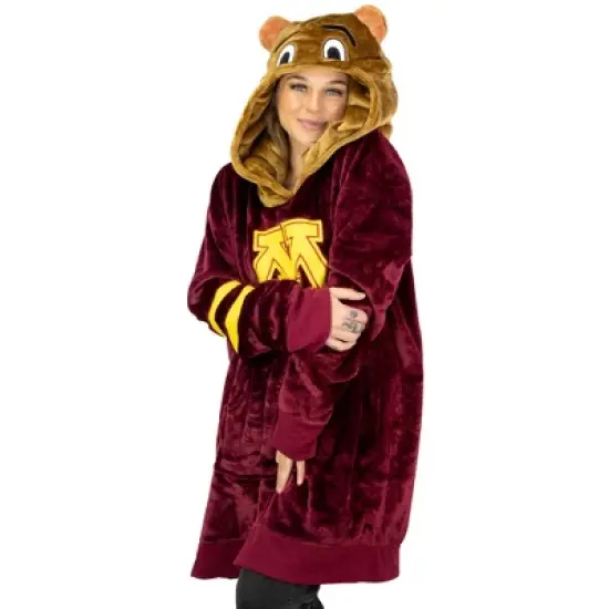 Plushible NCAA Minnesota Golden Gophers Wearable Blanket Hoodie and Goldy Mascot Pillow image {2}
