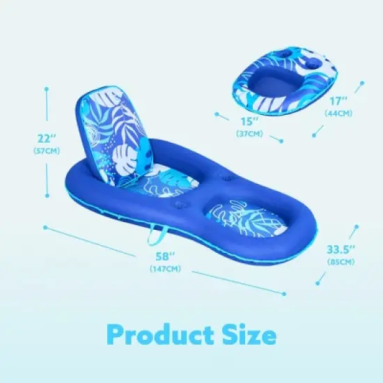 Joyfy Pool Float Adult, Inflatable Pool Floaties Lounger with Adjustable Backrest, 2-in-1 Convertible Water Recliner Chair/Bed with Cup Holders image {5}