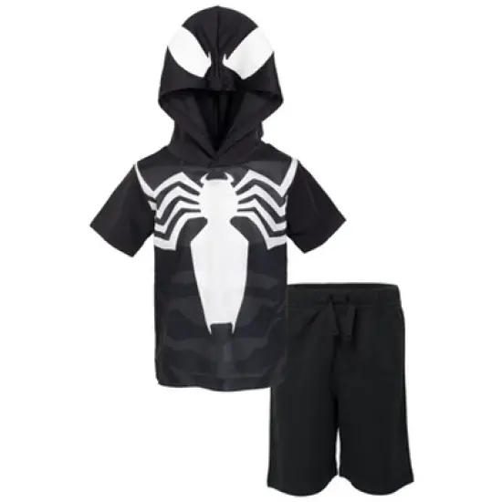 Marvel Avengers Spider-Man Venom Thor Captain America Athletic T-Shirt MeshShorts Outfit Set Toddler image {11}