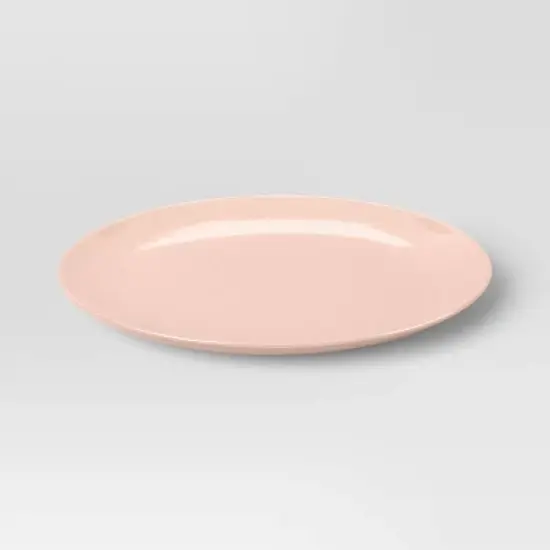 10" Stoneware New Modern Coupe Oval Serving Platter Rose - Threshold&trade; image {3}