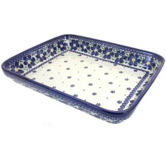 Blue Rose Polish Pottery 150 Vena Medium Rectangular Baker image {10}
