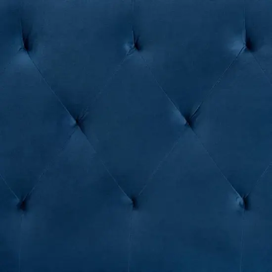 Queen Felix Velvet Fabric Upholstered Headboard Blue - Baxton Studio image {2}