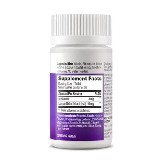 OLLY Vegan Sleep Fast Dissolves Multivitamins 3mg Tablets - 30ct image {6}