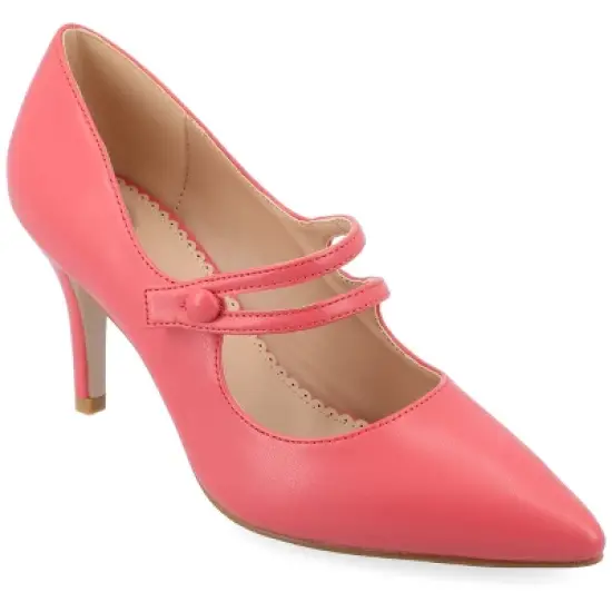 Journee Collection Womens Sidney Pointed Toe Mid Heel Pumps image {12}