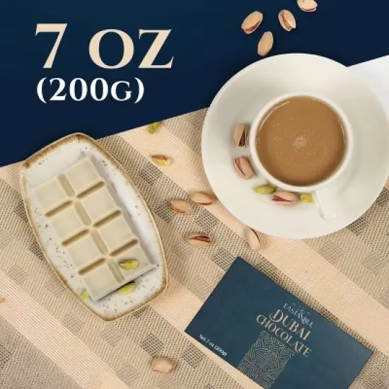 Eastanbul Dubai White Chocolate Bar Pistachio, Viral Candy, Knafeh, 7oz image {3}