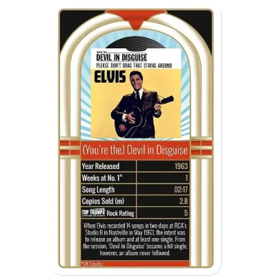 Top Trumps Elvis Presley 30 Greatest Singles Card Game image {3}