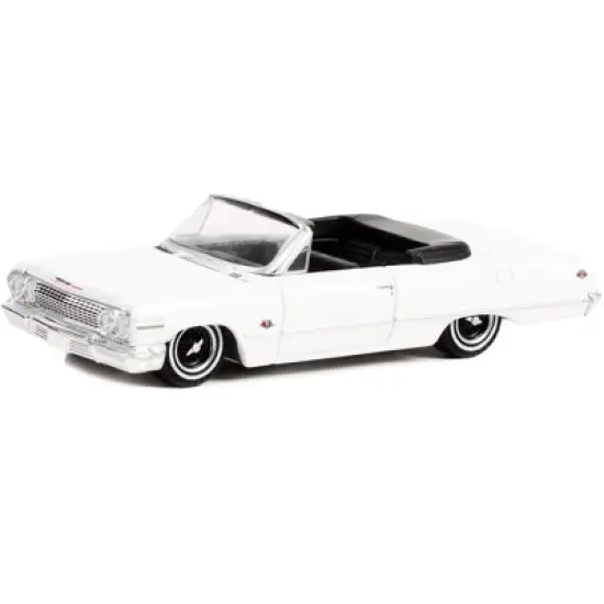 1963 Chevrolet Impala SS Convertible White "California Lowriders" Series 2 1/64 Diecast Model Car by Greenlight image {1}