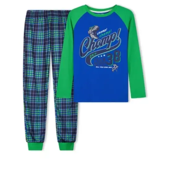Sleep On It Boys Varsity Champs Brushed Jersey 2-Piece Pajama Sleep Set image {8}