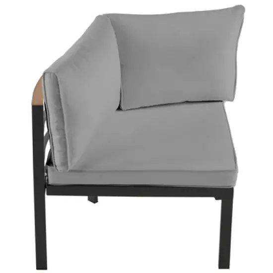 FIONECA Modern Outdoor Sectional Sofa Set with Cushions &uml;C Patio Conversation Seating Group for Backyard, Garden, Gray image {10}