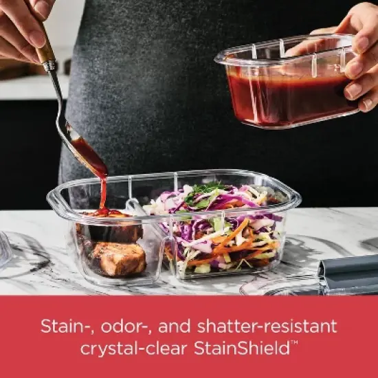 Rubbermaid Brilliance 36pc Plastic Food Storage Container Set: Clear, Microwave & Freezer Safe, Dishwasher Safe, Lifetime Warranty image {3}