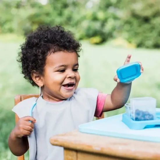 green sprouts 3pk Stay-Dry Pull-over Toddler Bib - Aqua Set image {3}