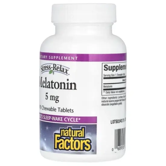 Natural Factors Stress-Relax&reg;, Melatonin, 5 mg, 90 Chewable Tablets image {2}