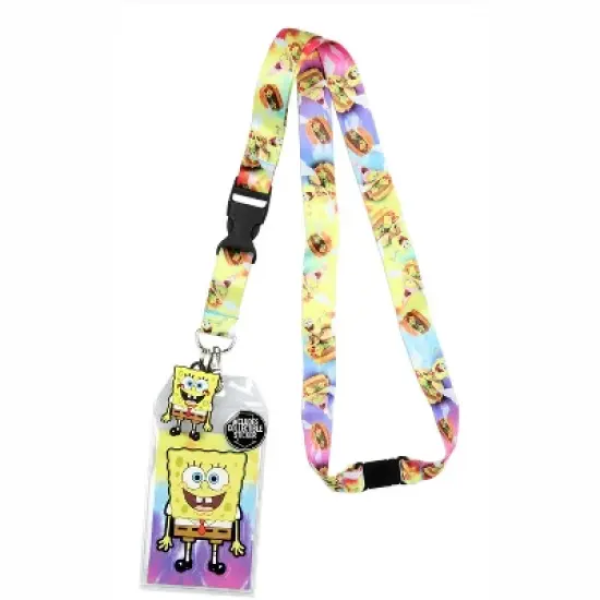 SpongeBob SquarePants and Patrick Riding Krabby Patties ID Badge Holder Lanyard image {3}