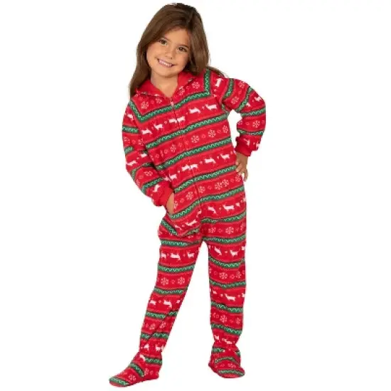 Footed Pajamas - Nordic Christmas Toddler Hoodie Fleece Onesie image {4}