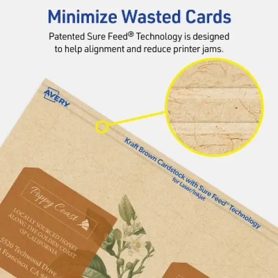 Avery Hexagon Flat Cards, 3-1/2" x 4", Matte Kraft Brown, 40 Total image {6}