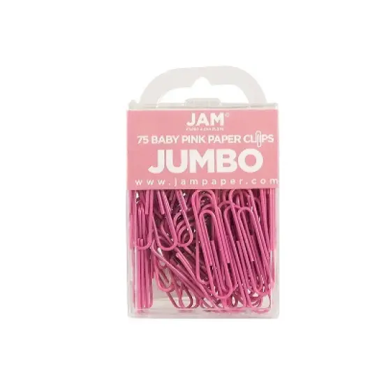 JAM Paper Jumbo Paper Clips Pink 3/Pack (42186873B) image {1}