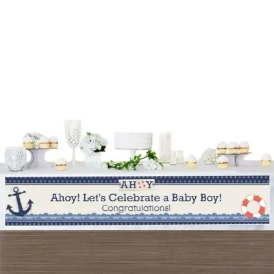 Big Dot of Happiness Ahoy - Nautical - Boy Baby Shower Decorations Party Banner image {2}