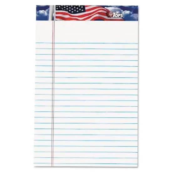 Tops American Pride Writing Pad Narrow 5 x 8 White 50 Sheets Dozen 75101 image {3}