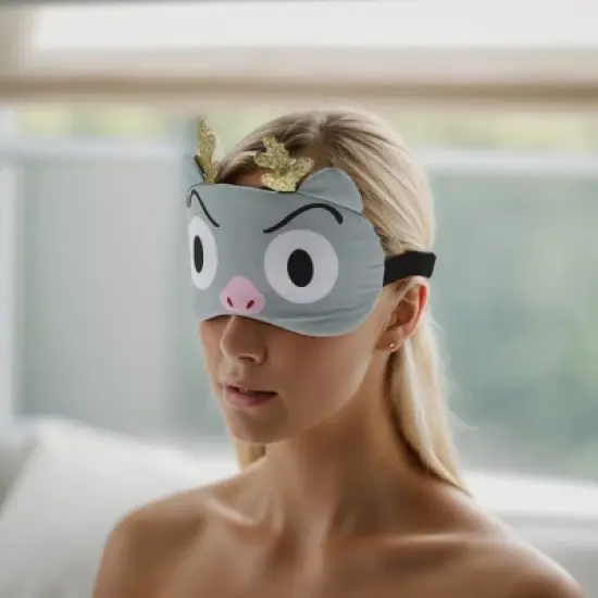 Unique Bargains Soft Sleep Mask Cute Expression Gray 1 Pc image {5}