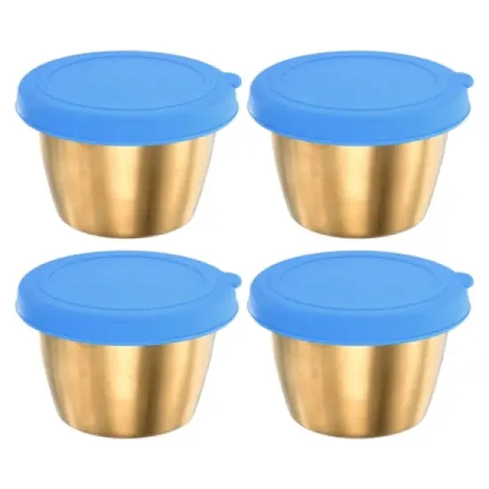 Unique Bargains Reusable Leak Proof Dipping Salad Blue Condiment Containers with Lids image {8}