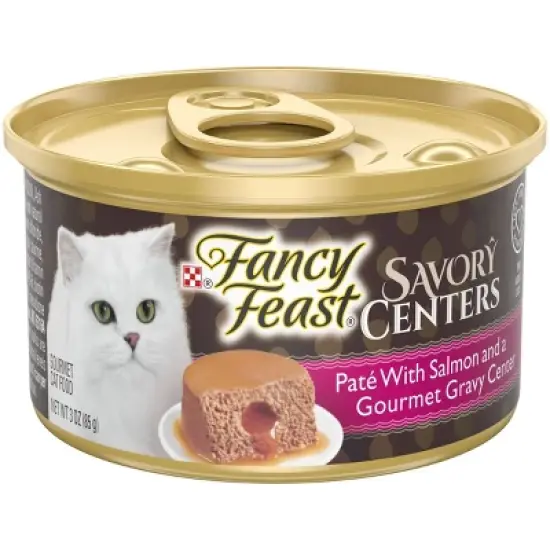 Purina Fancy Feast Savory Centers Pat&eacute; with Salmon and a Gourmet Gravy Center Wet Cat Food - 3oz/24pk image {2}