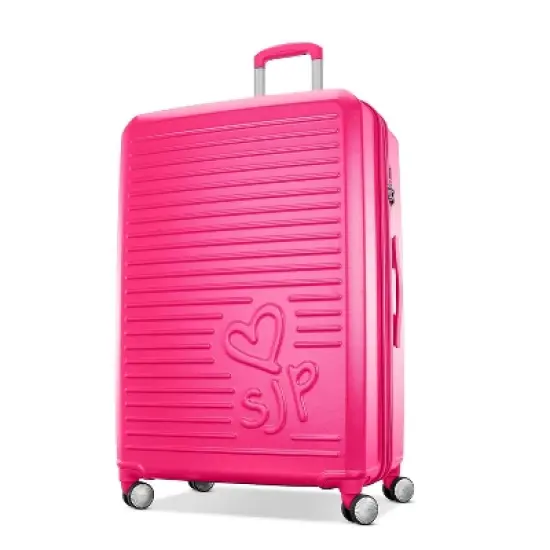 Sarah Jessica Parker Signature Hardside Expandable Large Checked Spinner Suitcase - Candy image {9}