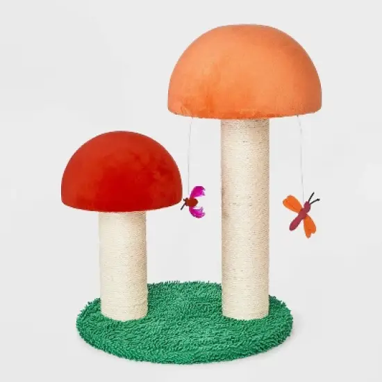Knock Down Post Novelty Double Toadstool Cat Scratcher - 19" - Boots & Barkley&trade; image {3}