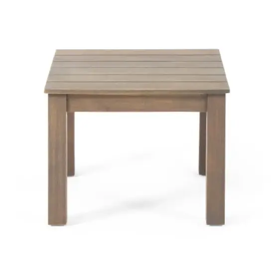 GDFStudio Cyril  Square Acacia Wood Slat Panel End Table image {9}