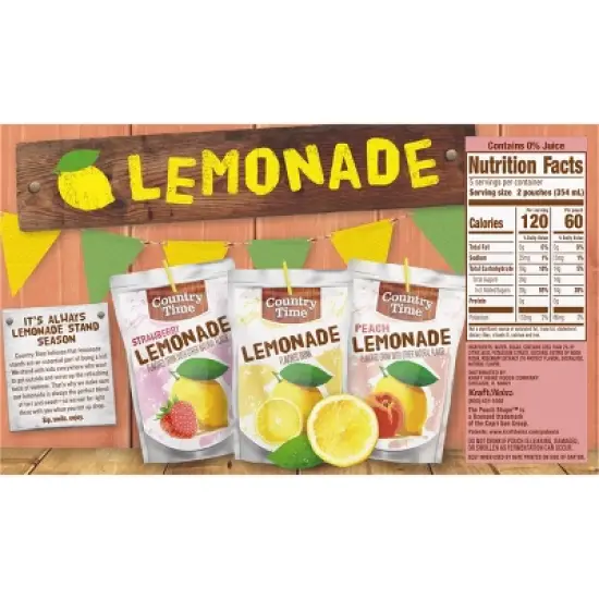 Country Time Peach Lemonade Juice Boxes - 10pk/6 fl oz Pouches image {7}