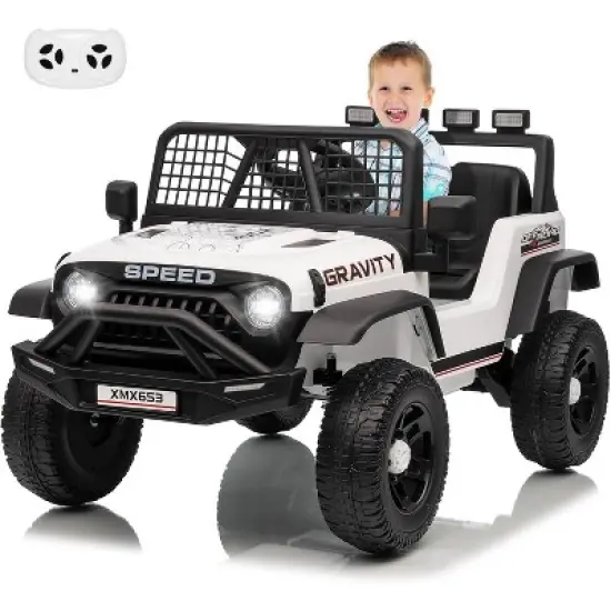 Garvee 12V Kids Electric Ride On Truck with Remote Control Ride On Toy for Toddler Boys & Girls Bluetooth Music Player LED Lights image {1}