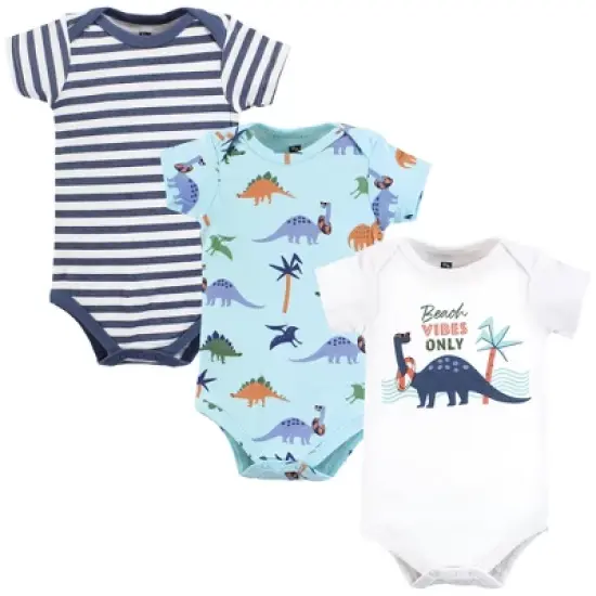 Hudson Baby Unisex Baby Cotton Bodysuits, Beach Dino image {5}
