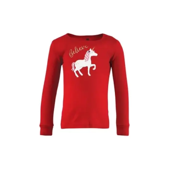 Hudson Baby Infant Girl Cotton Pajama Set, Christmas Unicorn image {2}