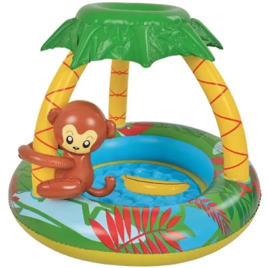 Pool Central 40" Monkey with Palm Trees Inflatable Kiddie Swimming Pool image {1}