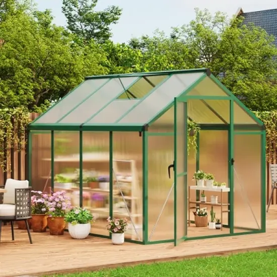 Greenhouses for Outdoors,Large Outdoor Greenhouse with Roof Vent and Heavy-Duty Aluminum Frame,  Walk-in Garden Greenhouse for Backyard, Patio, Lawn image {8}