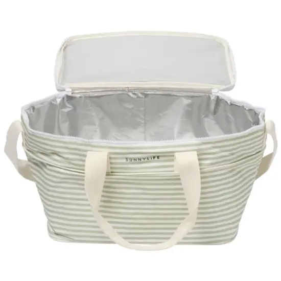 Sunnylife Light Cooler Bag - La Palma Sage Stripe - 4.9Gal, Hot/Cold Insulation image {1}