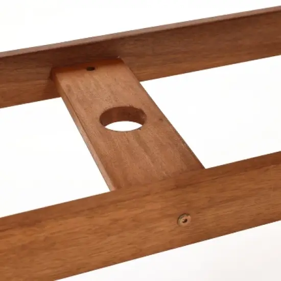 LuxenHome Carmel Solid Wood Extendable Outdoor Dining Table Brown image {11}