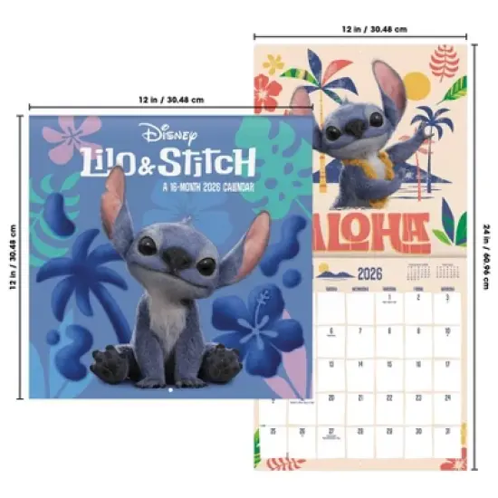 Disney 2026 Lilo and Stitch Live Action 12"x12" Wall Calendar image {6}