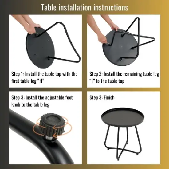 All-Weather Wicker Patio Conversation Set with Coffee Table, Steel Frame Outdoor Patio Small Space Chat Sets - The Pop Home image {6}