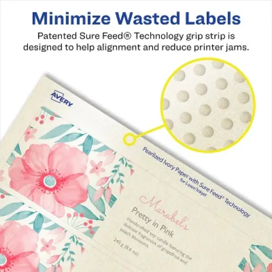 Avery Pearlized Ivory Rectangle Labels with Sure Feed Technology, 3-1/4" x 8-3/8" image {3}
