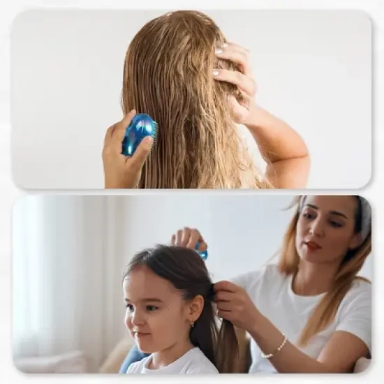 Unique Bargains Egg Shape Mini Portable Hair Brush 3.5" x 2.68" x 1.89" 1 Pc image {2}