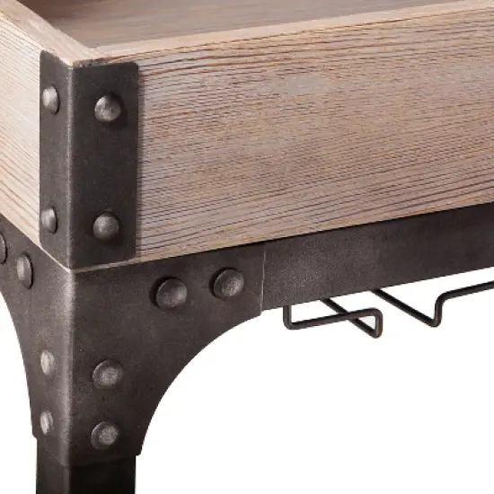 Franklin Bar Cart and Wine Rack Weathered Gray - Threshold&trade; image {3}
