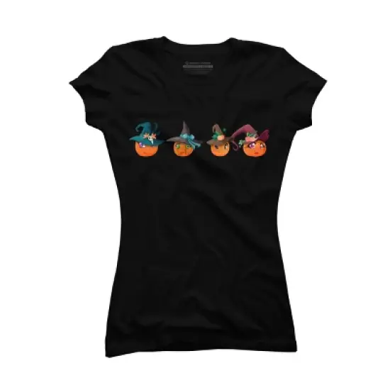 Junior's Design By Humans Halloween pumpkins By rabbitswork T-Shirt image {3}
