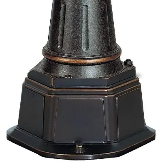 John Timberland Mediterranean Outdoor Post Light Street Lantern 3 Light Veranda Bronze 100" Clear Hammered Glass for Exterior Yard image {3}