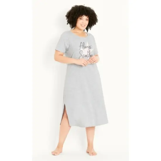 Women's Plus Size Always Sleep Dress - gray | EVANS image {4}