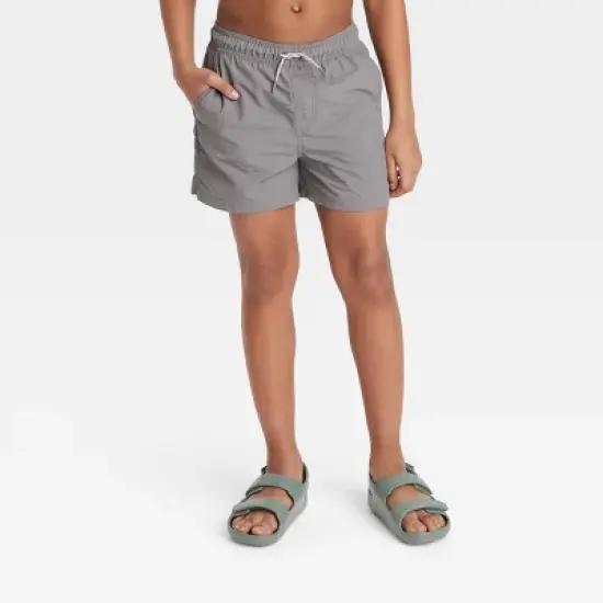 Boys' Solid Swim Trunks - art class&trade; Gray image {3}