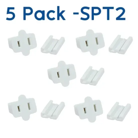 Novelty Lights White Snap-On Vampire Plug SPT-2 for C9/C7 Socket or Zip Cord Wire image {1}
